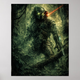 Affiche Chasseur d'aliens de science-fiction, guerrier de