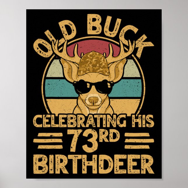 Affiche Chasseur de 73 ans Chasse Buck Deer 73e anniversai (Devant)