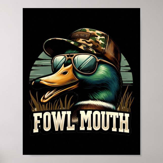 Affiche Chasseur de canard drôle Chemise Fowl Bouche Chass (Devant)