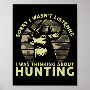 Affiche Chasseur de cerfs de wapiti Drôle Chasse de cerfs