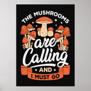 Affiche Chasseur De Champignons Les Champignons Appelent