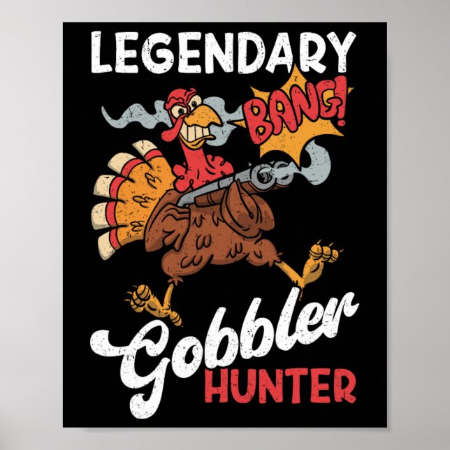 Affiche Chasseur de Dindon Légendaire Drôle de Chasse à la (Devant)