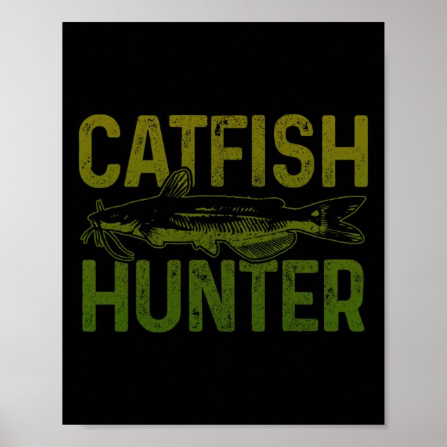 Affiche Chasseur de poisson catfish Pêche Cadeau (Devant)