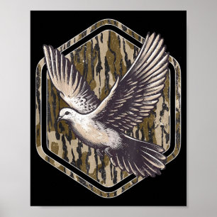 Affiche Chasseur de saison de chasse à la colombe camouflé