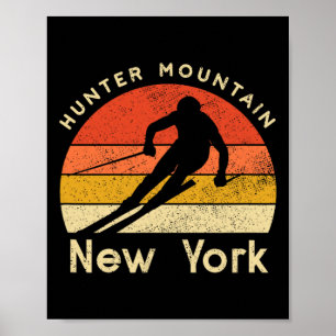 Affiche Chasseur de ski vintage montagne New York Montagne