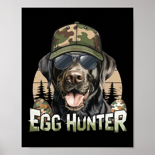 Affiche Chasseur d'oeufs Casquette de Camo Black Labrador  (Devant)