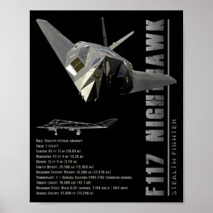 Affiche Chasseur furtif F-117 Nighthawk-spec