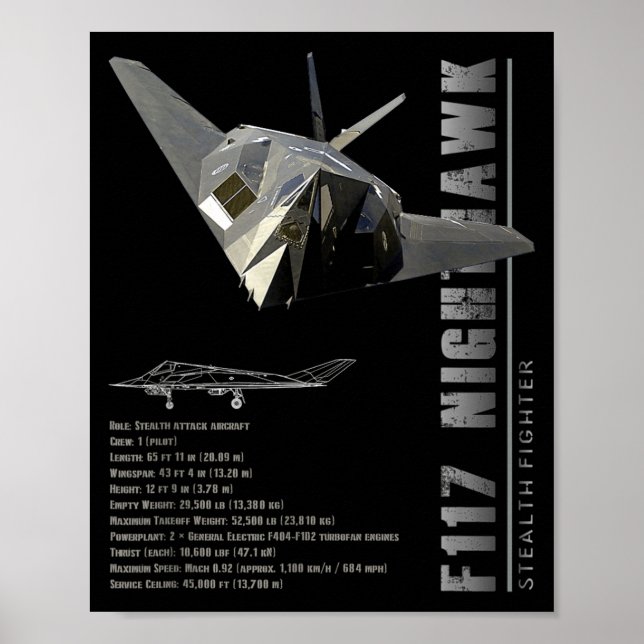 Affiche Chasseur furtif F-117 Nighthawk-spec  (Devant)
