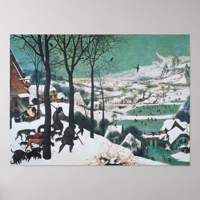 Affiche Chasseurs dans la neige par Pieter Bruegel (Devant)