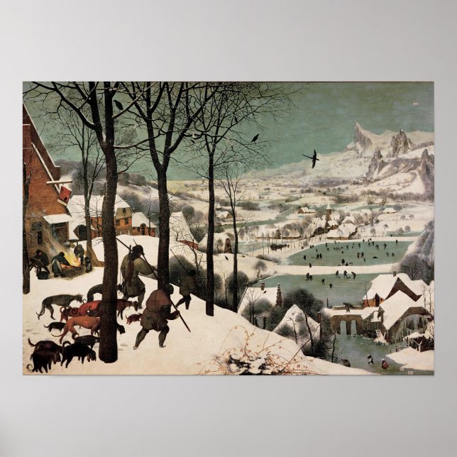 Affiche Chasseurs dans la neige par Pieter Bruegel (Devant)