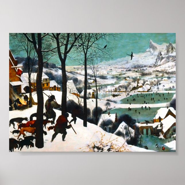 Affiche Chasseurs dans le paysage de neige Pieter Bruegel (Devant)