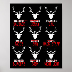 Affiche Chasseurs de cerfs drôles de Noël Tous les rennes