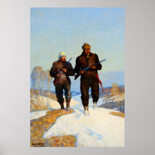 Affiche Chasseurs de cerfs par Newell Convers Wyeth