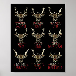 Affiche Chasseurs Drôle De Cerfs Tous Les Père Noël La Cha