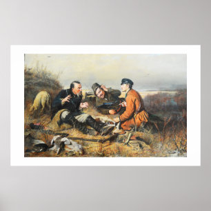 Affiche Chasseurs faisant une pause