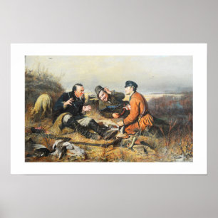 Affiche Chasseurs prenant une pause