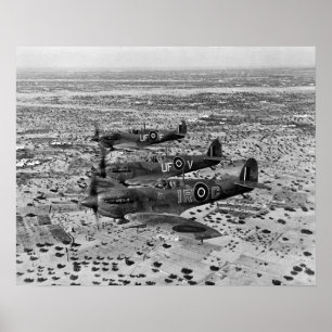 Affiche Chasseurs Spitfire au-dessus de l'Afrique, 1943. P