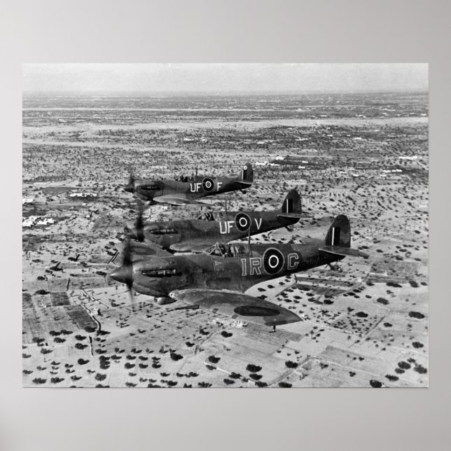 Affiche Chasseurs Spitfire au-dessus de l'Afrique, 1943. P (Devant)