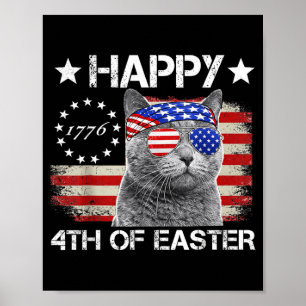 Affiche Chat 4 juillet s Meowica Merica Hommes USA América