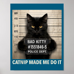 Affiche Chat à la Catnip Humour de Chat Blague