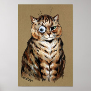 Affiche Chat à monocle, Louis Wain