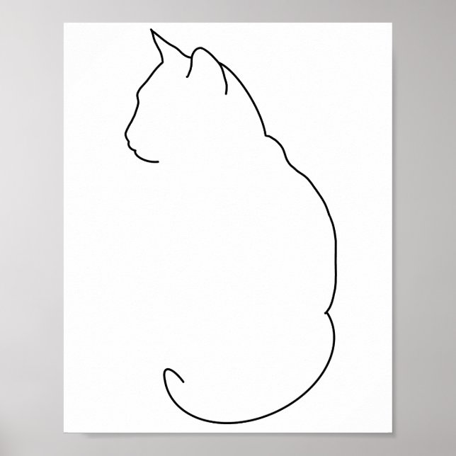 Affiche Chat à trait (Devant)