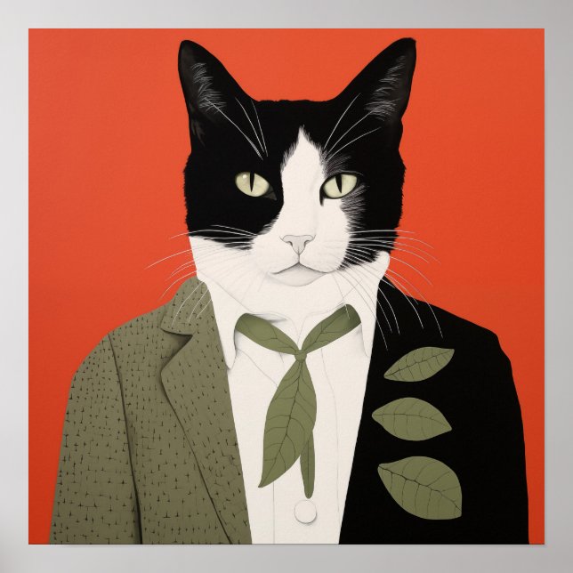 Affiche Chat Abstrait (Devant)