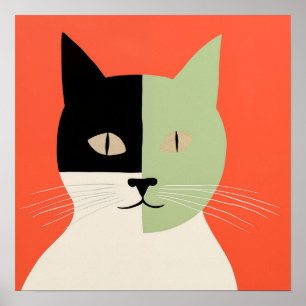 Affiche Chat Abstrait