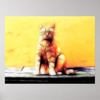 Affiche Chat Abstrait