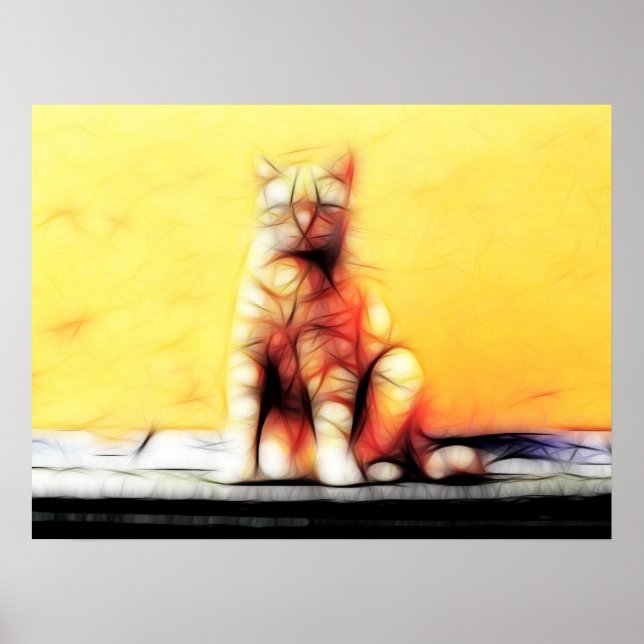 Affiche Chat Abstrait (Devant)
