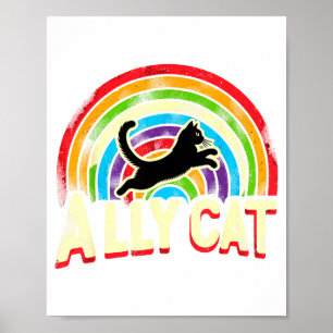 Affiche Chat allié Fierté LGBT Chat