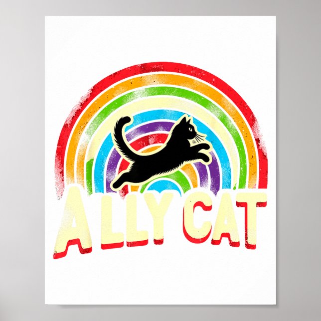 Affiche Chat allié Fierté LGBT Chat  (Devant)