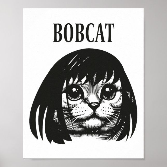 Affiche Chat amusant Bob Coiffeur Bobcat Chats humoristiqu (Devant)
