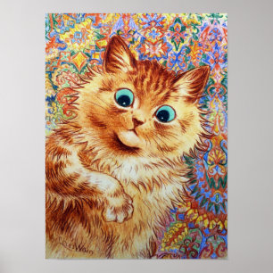 Affiche Chat au gingembre, Louis Wain