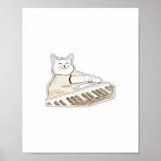 Affiche Chat au piano