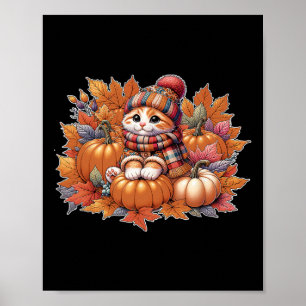 Affiche Chat-automne-feuille-bonjour-automne-chat-chaton-a