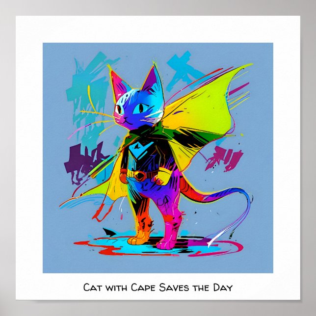 Affiche Chat avec cape (Devant)