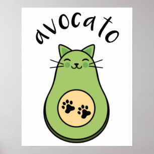 Affiche Chat Avocado Avato