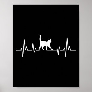 Affiche Chat battement de cœur