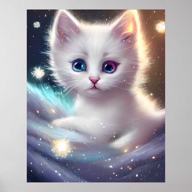 Affiche Chat blanc bouffé d'Imaginaire (Devant)