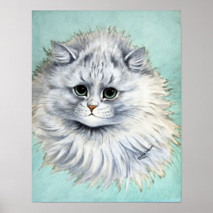 Affiche Chat blanc, Louis Wain