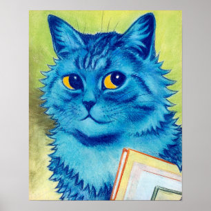 Affiche Chat bleu, Louis Wain