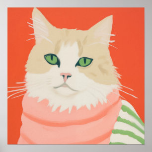 Affiche Chat Boho mignon