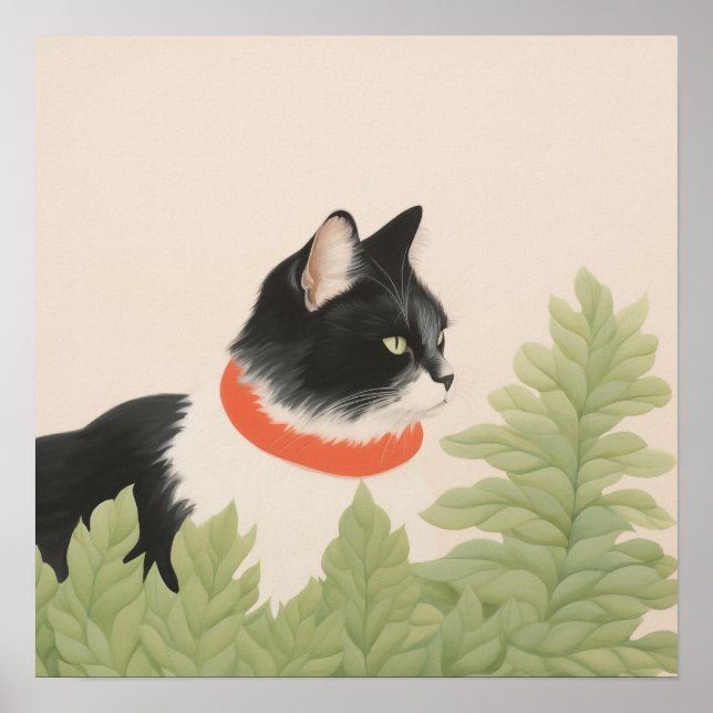 Affiche Chat Boho mignon (Devant)