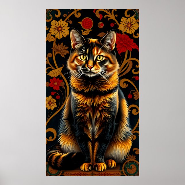 Affiche Chat Calico vintage À L'Ombre D'Or (Devant)