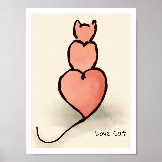 Affiche Chat cardiaque (Devant)