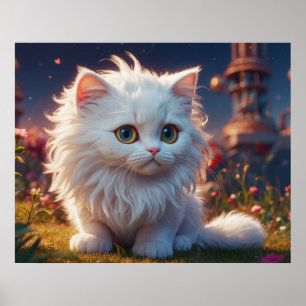 Affiche *~*  Chat Chaton 5:4  Chaton Blanc Cheveux Longs D