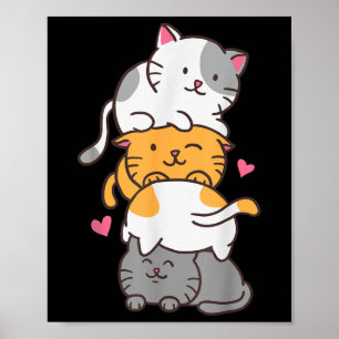 Affiche Chat Chats Mignon Kitty Tas Anime Kawaii Neko 