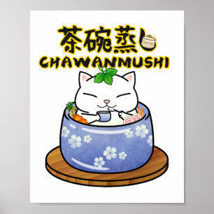 Affiche Chat Chawanmushi japonais