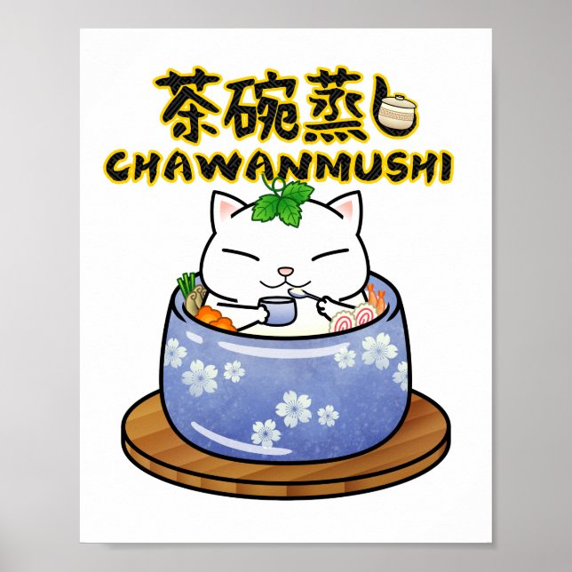 Affiche Chat Chawanmushi japonais (Devant)